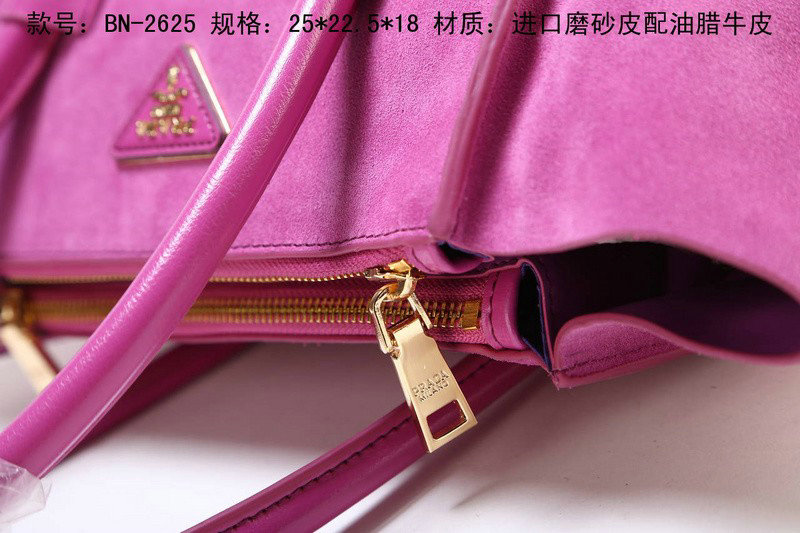 2014 Prada Suede Leather Tote Bag BN2625 Purple